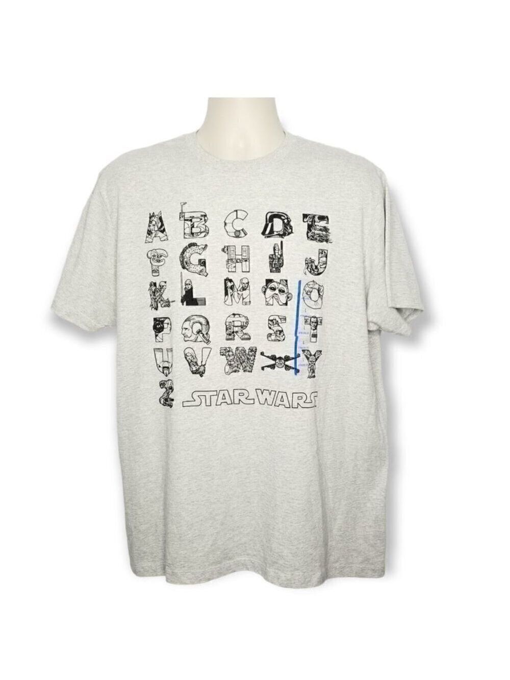 Star Wars In An Alphabet Far Far Away Gray T-Shirt L‎
